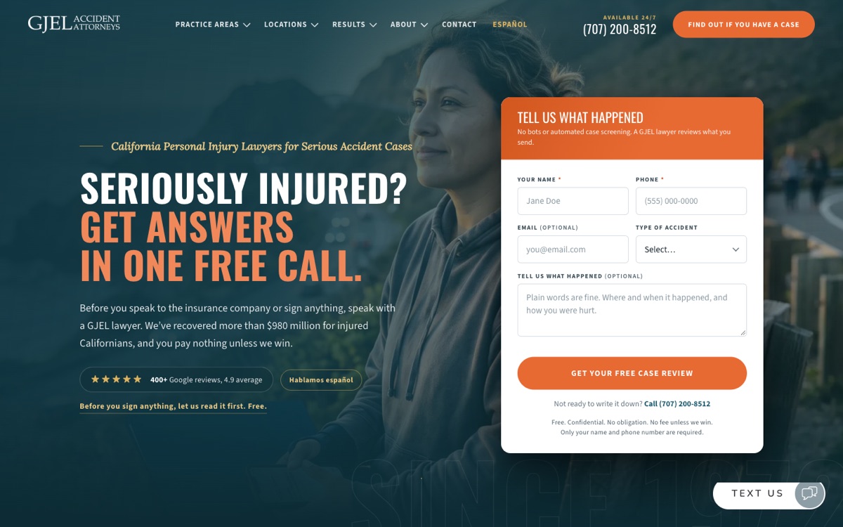 GJEL Accident Attorneys's homepage