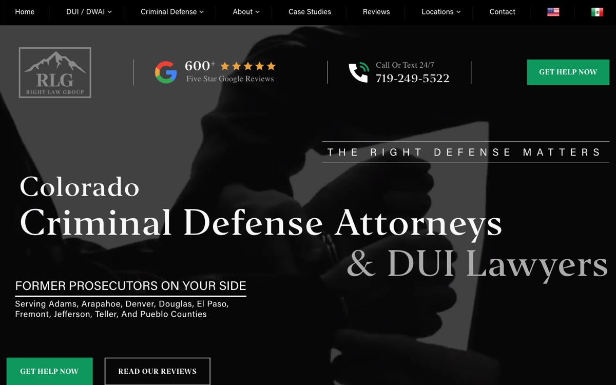 Right Law Group's homepage