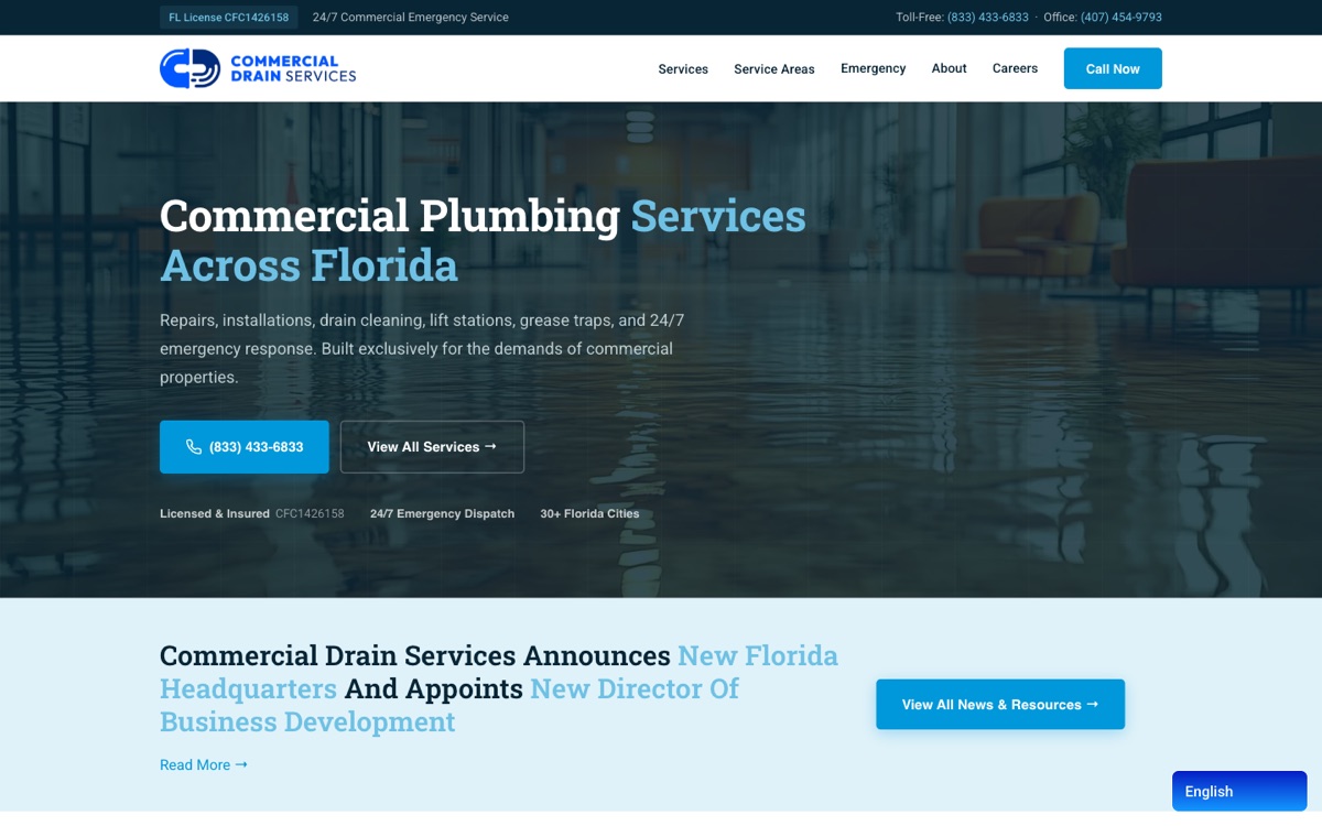 Commercial Drain Services's homepage