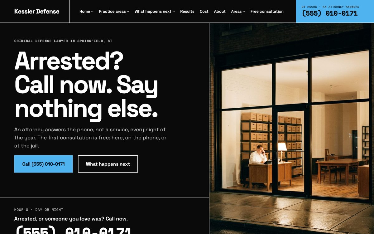 Night desk homepage of the Kessler Defense kit