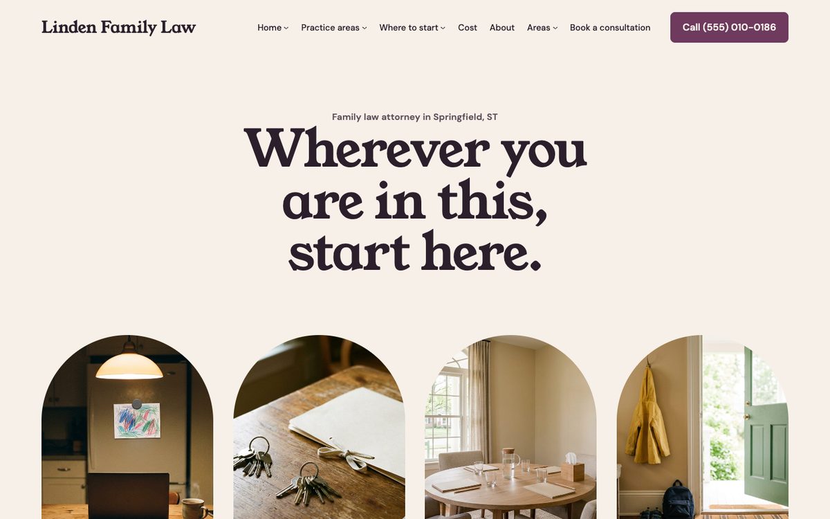 Where are you? homepage of the Linden Family Law kit