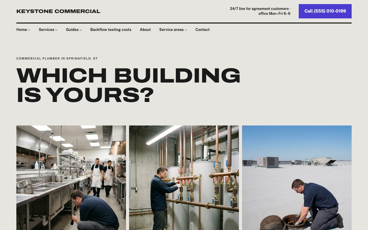 By sector homepage of the Commercial Plumber kit