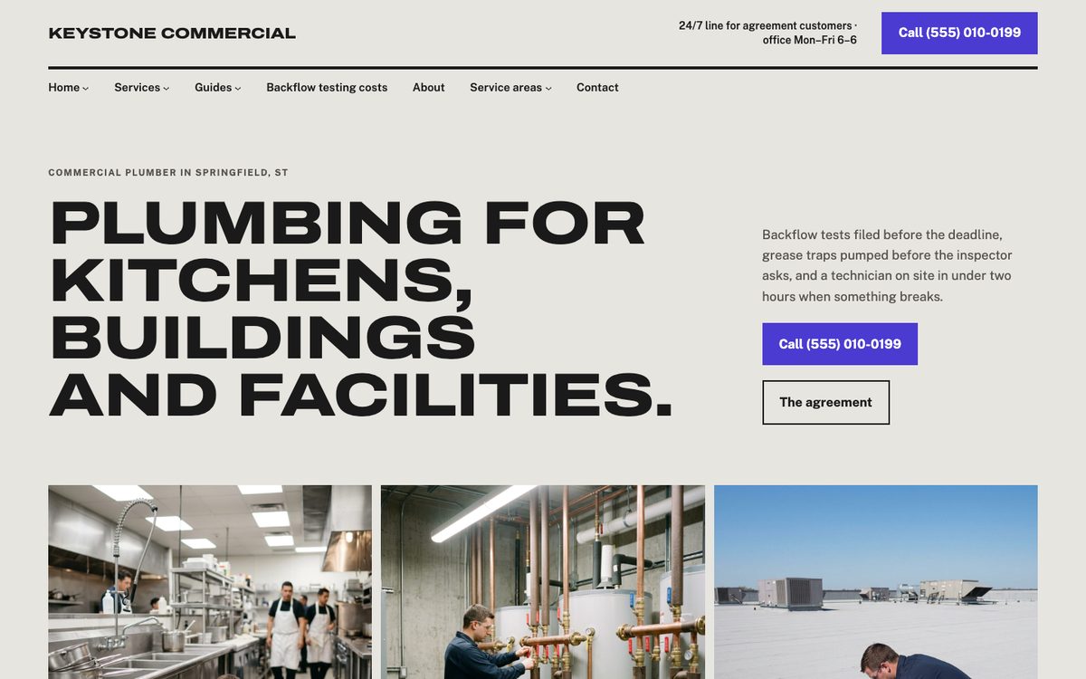 The Commercial Plumber kit's homepage