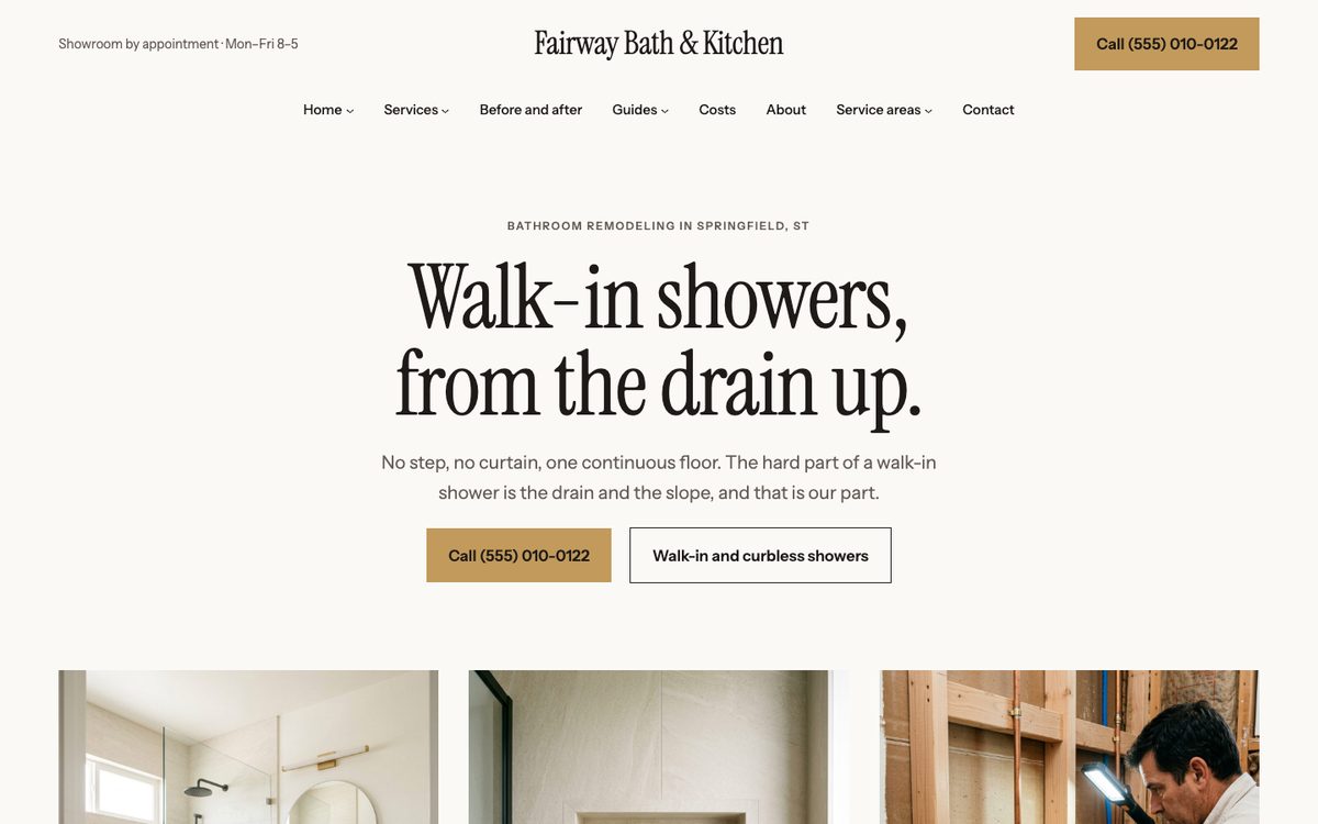 Showers homepage of the Bath & Kitchen Remodel kit