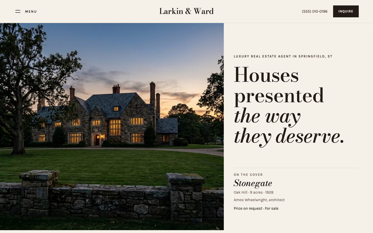Ivory homepage of the Larkin & Ward kit