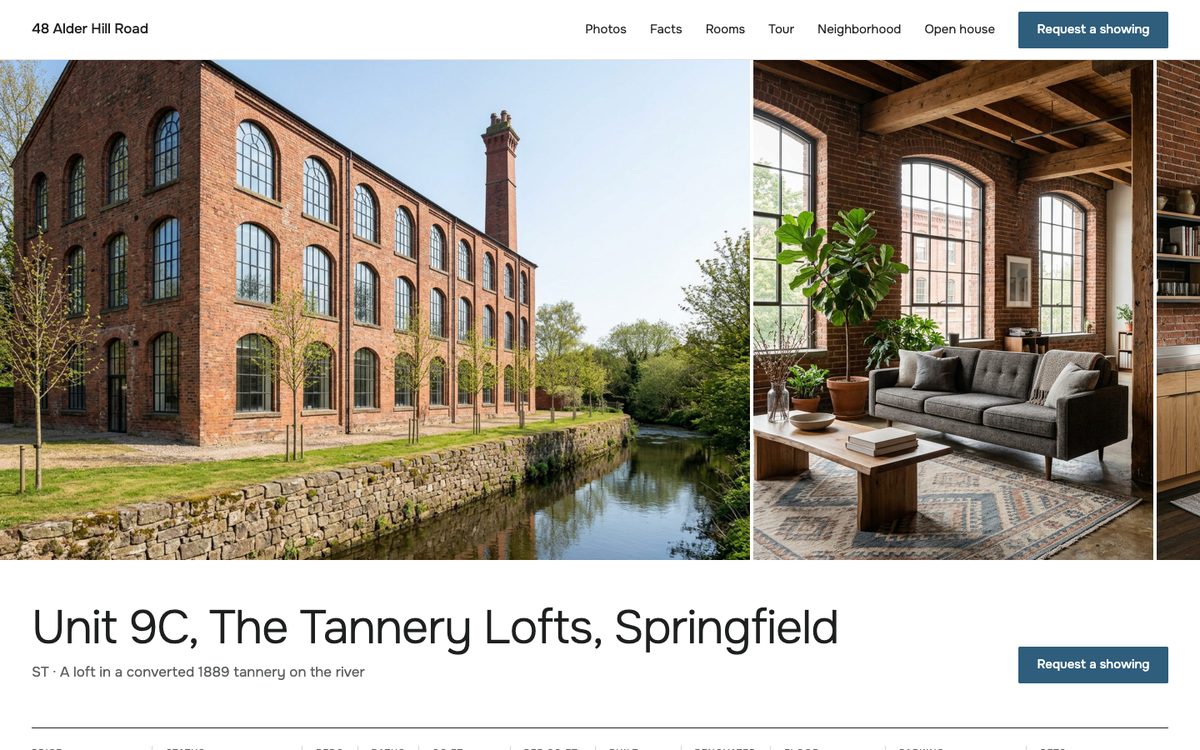 The condo homepage of the 48 Alder Hill Road kit