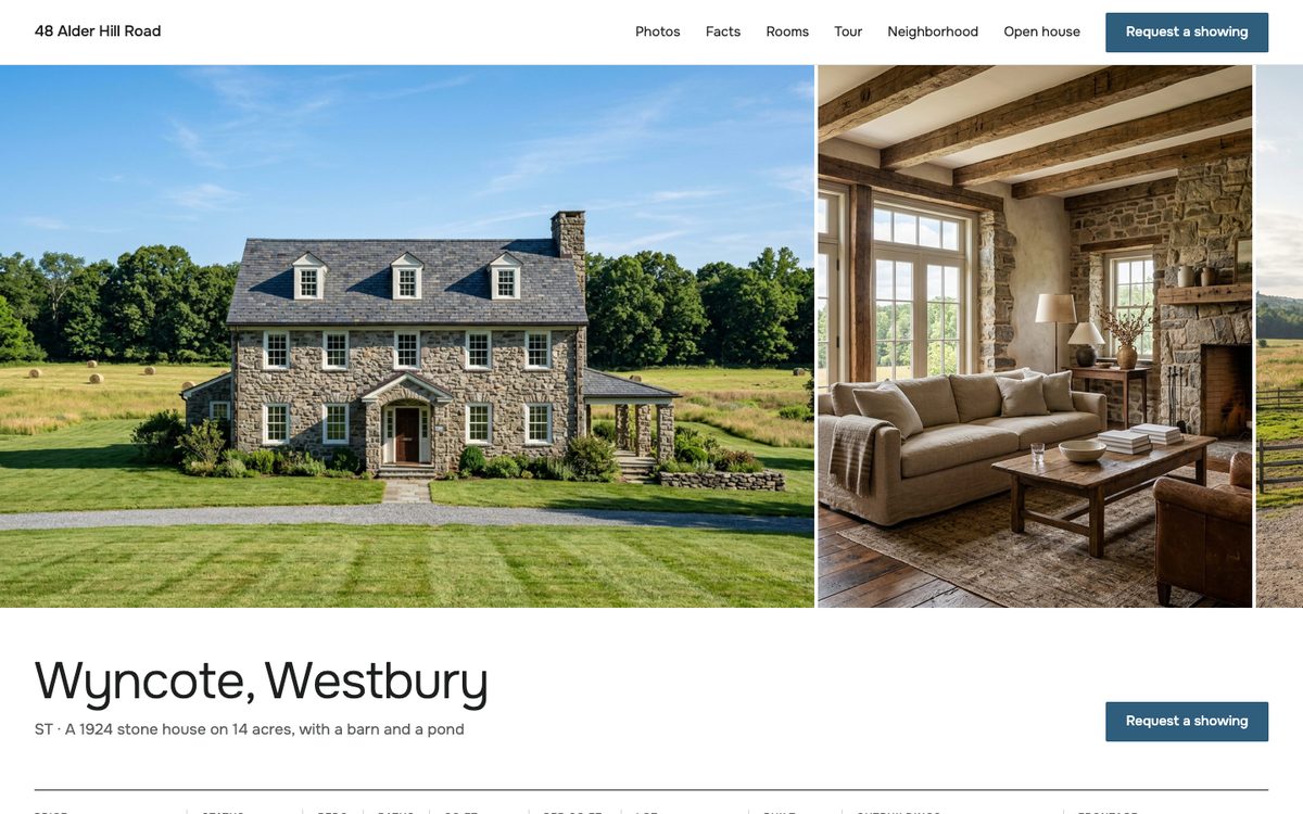 The estate homepage of the 48 Alder Hill Road kit